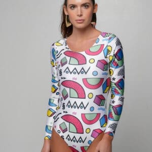 Frida Geometric Long Sleeve One Piece