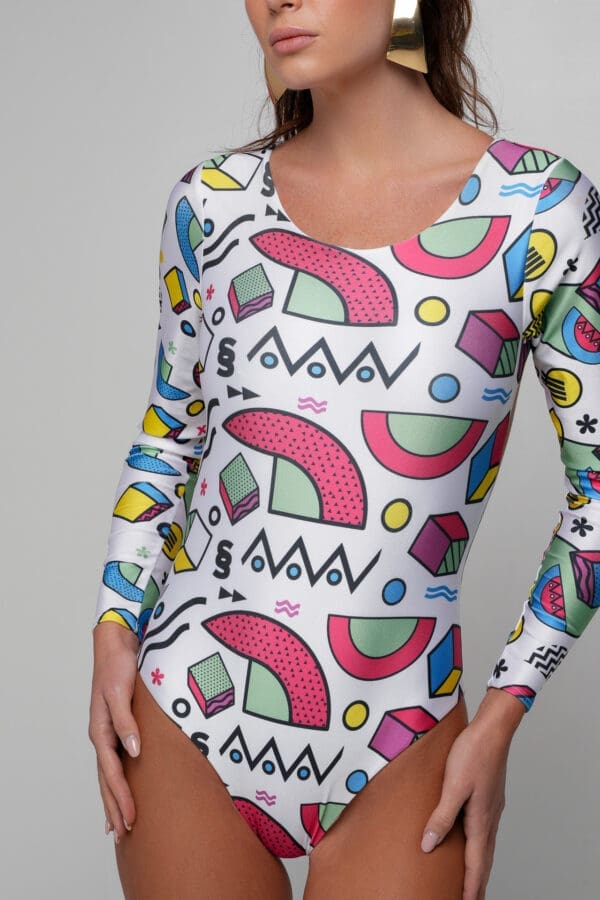 Frida Geometric Long Sleeve One Piece - Image 3