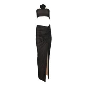Rose Noir Top & Long Skirt Set