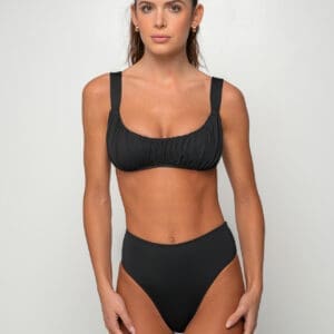 Noir Draped Bralette High Rise Bikini