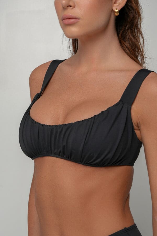Noir Draped Bralette High Rise Bikini - Image 4