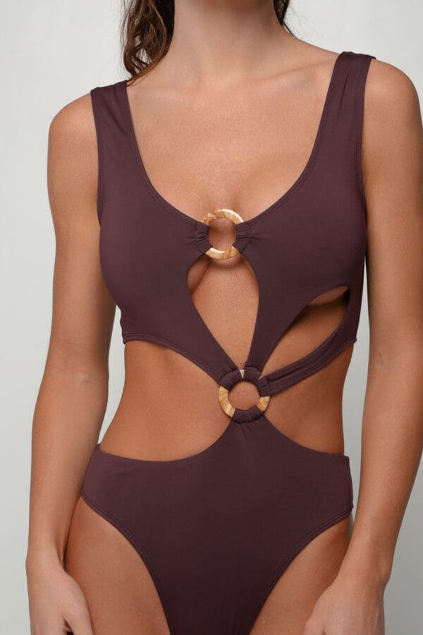 Mocha Eclipse Cut Out One Piece - Image 3