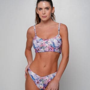Floral Serenity Athletic High-Waisted Bikini
