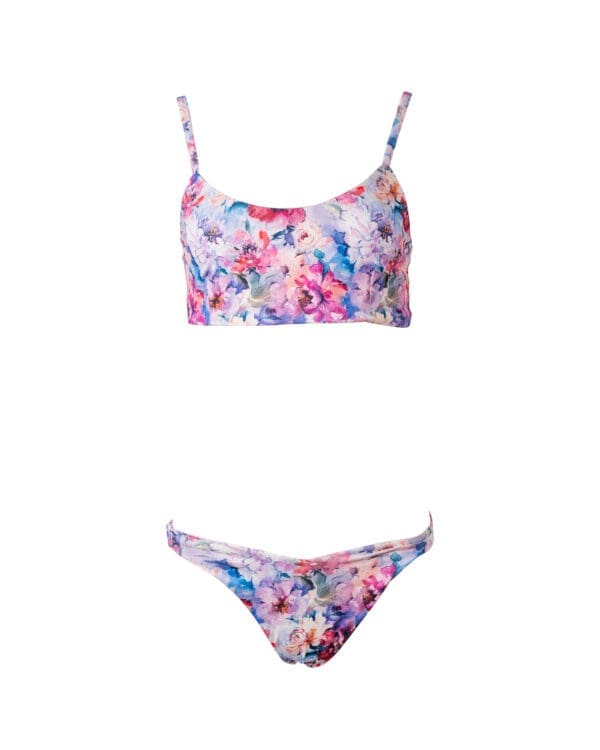 Floral Serenity Athletic High-Waisted Bikini - Image 4