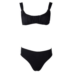 Noir Draped Bralette High Rise Bikini