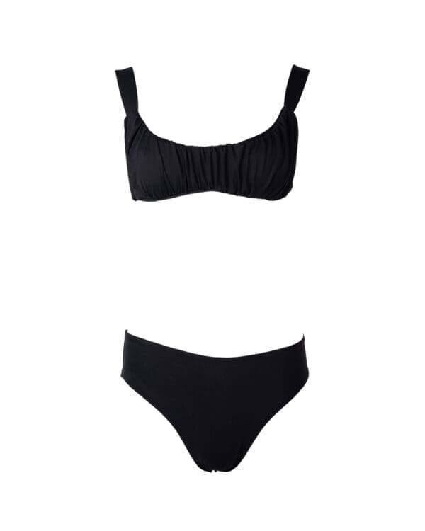 Noir Draped Bralette High Rise Bikini - Image 5