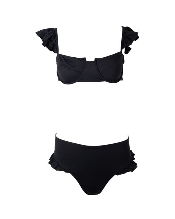 Noir Ruffle Balconette High Rise Bikini - Image 4