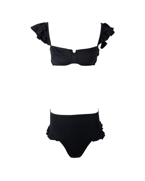 Noir Ruffle Balconette High Rise Bikini - Image 4